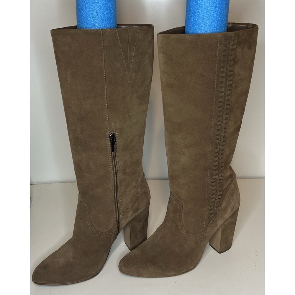 Vince Camuto Suede Fringe Detailed Tall Leather Boots Coranna Tree House 7M Used
